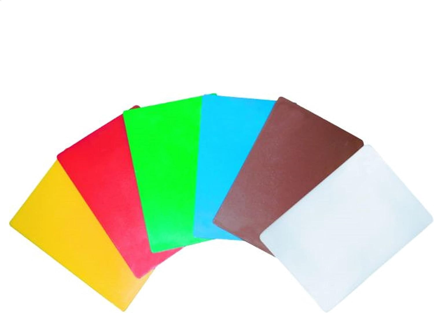 TrueCraftware- Set of 6 Cutting Boards for Kitchen 24" X 18" X 1/2” Assorted Colors- Color Coded Plastic Commercial Chopping Board Anti Slip Surface Dishwasher Safe for Chopping Food Cutting Mat