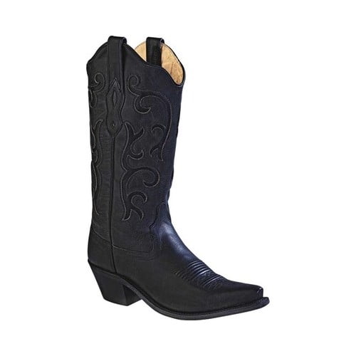 Old West Boys Fashion Stitched Cowboy Boot Snip Toe