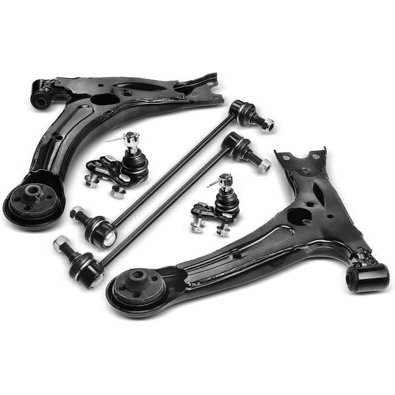 A-Premium 6Pcs Front Suspension Kit Lower Control Arm Ball Joint Stabilizer Bar End Link Compatible with Toyota Corolla 2003-2008