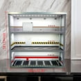thumbnail image 3 of 1：64 Model Car Parking Lot, 3 Layers Scale Model Car Display Case LED Lighting Garage Car Collection, Acrylic PVC Model Display Cabinet with Sliding Door, 15 Parking Spaces, 3 of 7