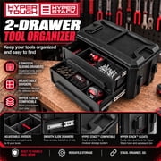 Hyper Tough Hyper Stack 2-Drawer Plastic Tool Box, Stackable Storage Organizer