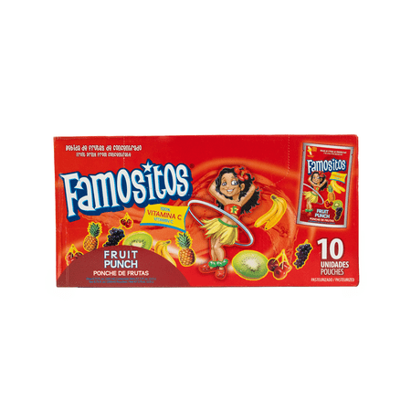 Famositos Concentrated Fruit Punch Fruit Juice, Liquid, 10Pack 6.75oz, Shelf Stable, Cardboard Box