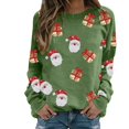 thumbnail image 1 of Gibobby Sudaderas para Mujer Navidad manga larga cuello redondo moda casual invierno y otoño pulóver sudadera(Verde,G), 1 of 3