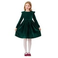 thumbnail image 1 of SXcggal One Robe Fille Manches Longues à Volants Décontractée Printemps et Automne Robe de Fête Belle Mode Mignonne Robe Enfants, 1 of 3