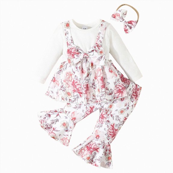 HCNTES Baby Girl Clothes Fall Winter Girl's Long Set Graphic Tees T Shirt Shorts Two Piece Outfits Vacation Clothes