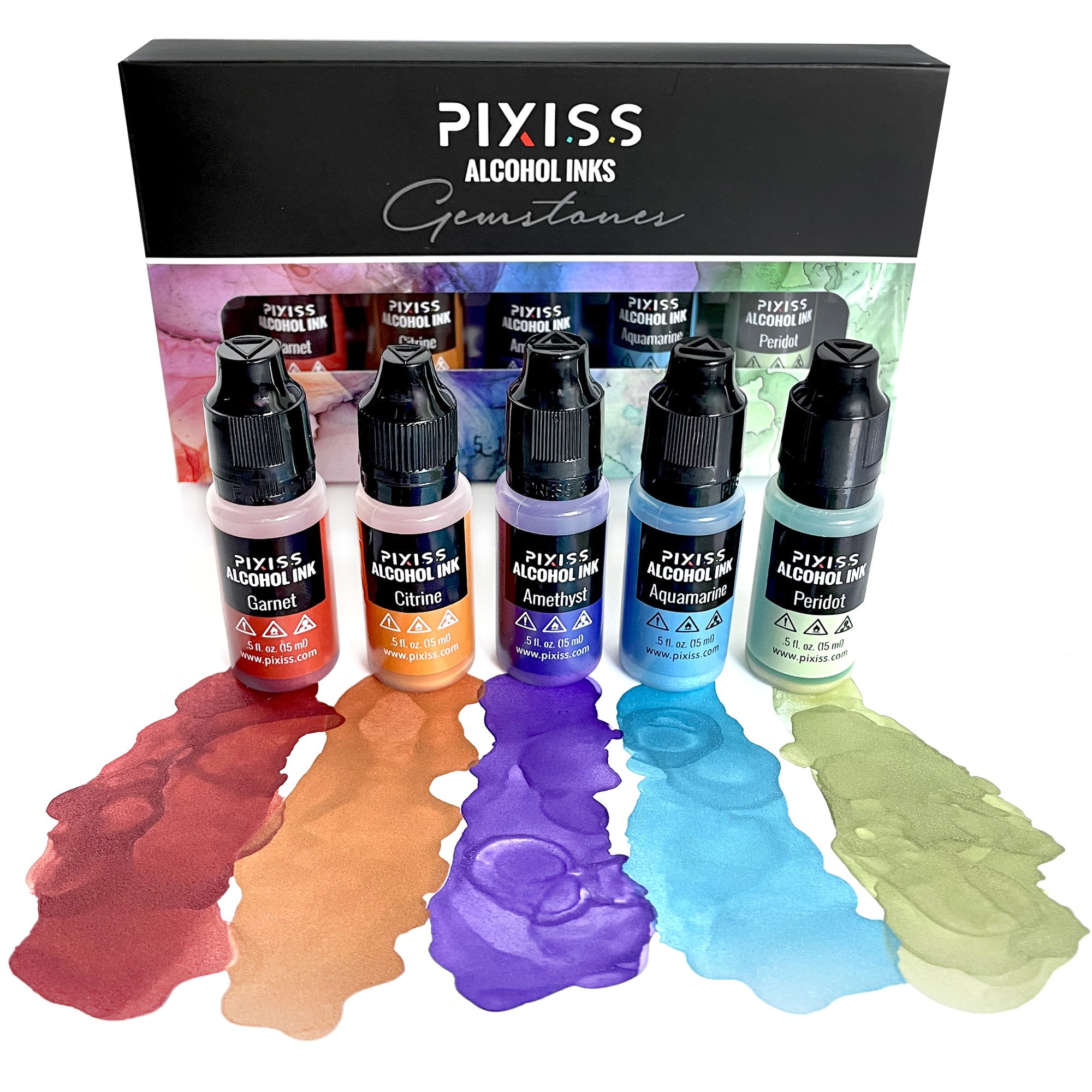 Color Metallic Alcohol Ink Set, Gemstone Colors, Colored Metallic