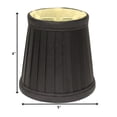 thumbnail image 2 of 5" Black and Gold Set of 6 Slanted Pleat Chandelier Silk Lampshades, 2 of 3
