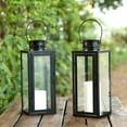 thumbnail image 4 of SAFAVIEH Lorient Black Iron Outdoor Candle Holder, Set of 2, 4 of 6