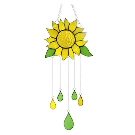 

koaiezne Pendant Living Sunflower Wind Crafts Room Bedroom Chime Decorations Decoration & Hangs Solar Lights Outdoor Color Porch Gift