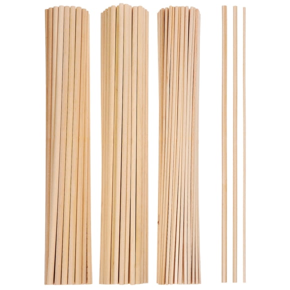 PTOOTP 215 Pcs Wood Strips Unfinished Wood For Crafts Decoration For Students Beige
