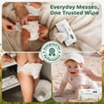 thumbnail image 3 of Flushable Wipes | 98% Water, Hypoallergenic & Natural for Sensitive Skin | Unscented, Fragrance-Free, Plant-Based | Plastic-Free, Water-Degradable | Newborn & Toddler | 504 Count (12 Packs), 3 of 6