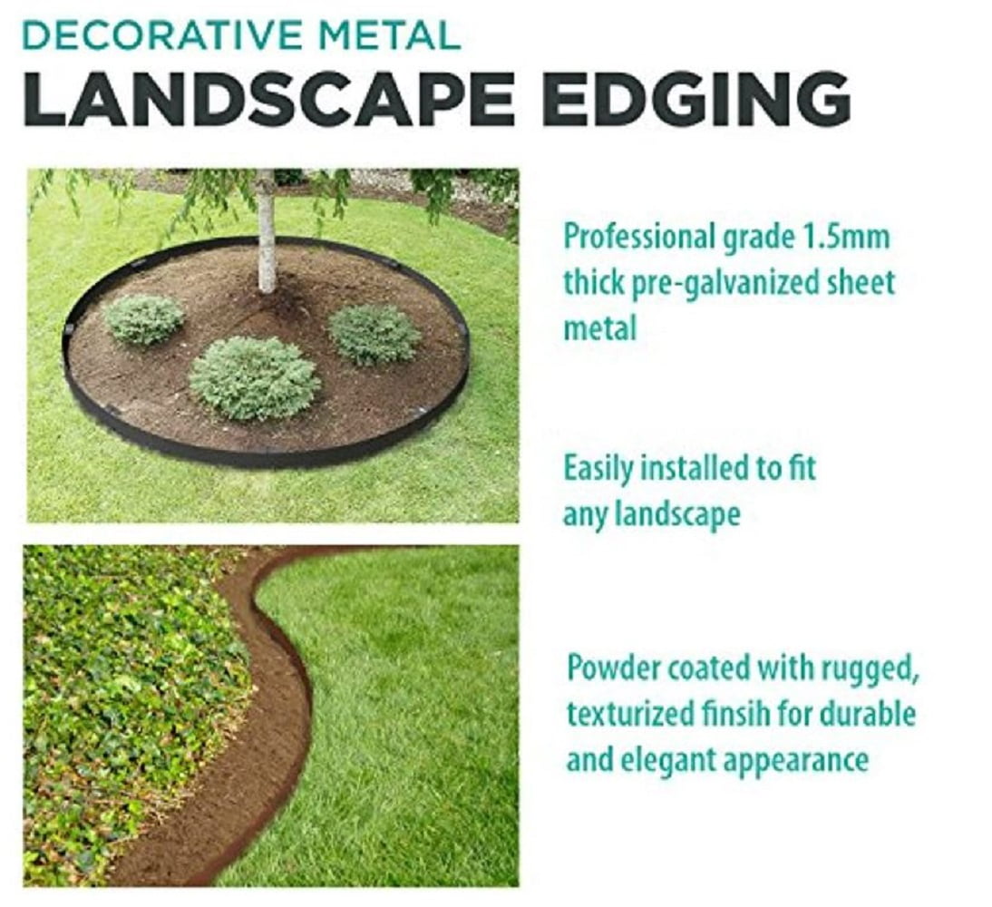 Panacea 83641-12 Steel Garden Metal Edging Border, Scalloped Panels, Set of 12, Rustic Bronze