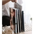 thumbnail image 3 of 9 Slot Rose Gold Magazine Holder,Desktop File Sorter Organizer Triangle Bookshelf Decor Home Office, 3 of 6