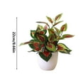 thumbnail image 3 of Verdsylv Fake Potted Plants, Artificial Potted Plant in White Plastic Pot, Faux Greenery for Indoor Desk, Tabletop, Office, Shelf Decor, Home Decoration Centerpiece, Fake Office Desk Plants, Green, 3 of 4