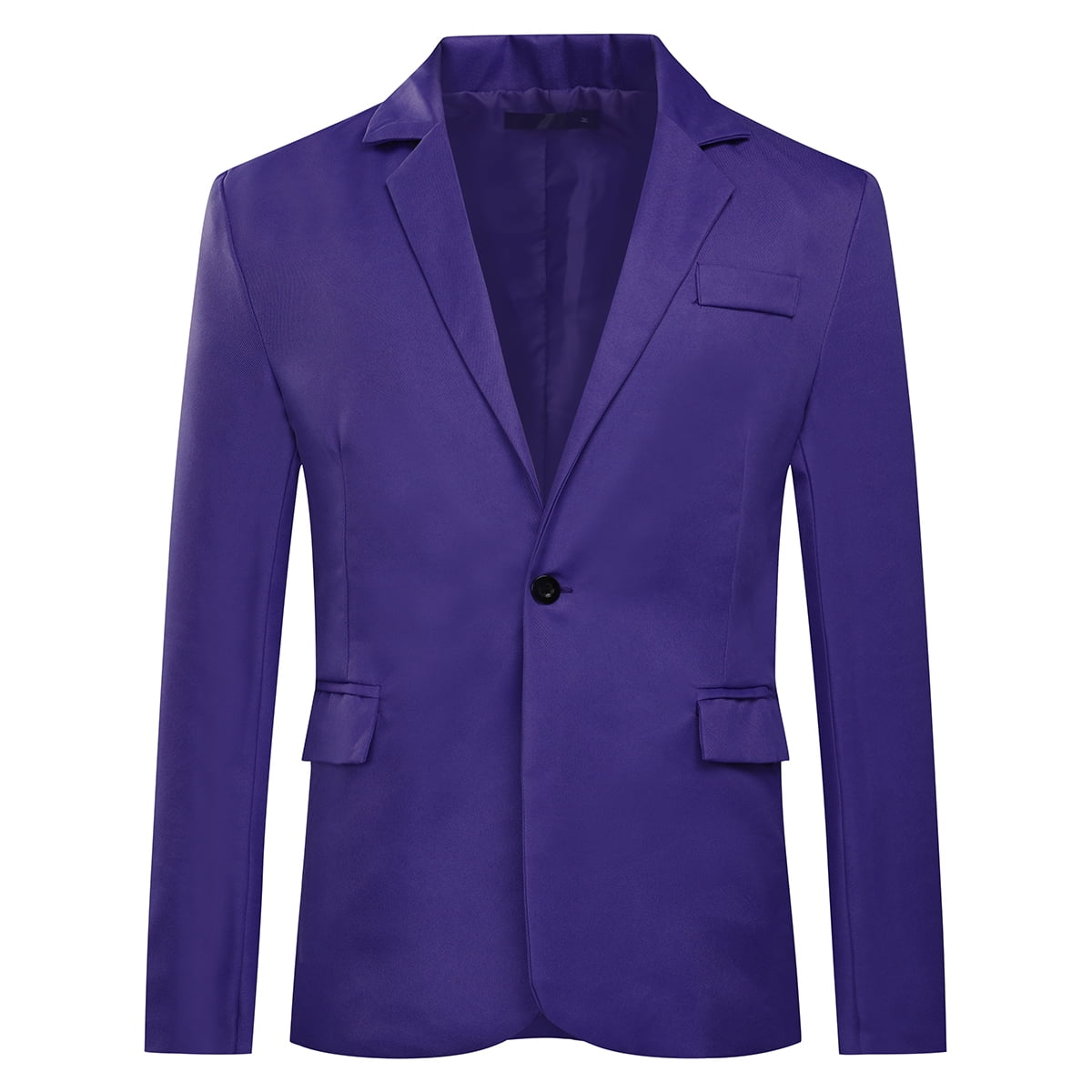 Youthup Men's Notched Lapel Solid Color Blazers Business Casual Regular