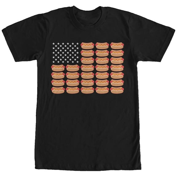 Men's Lost Gods Hot Dog American Flag  Graphic Tee Black 2X Large