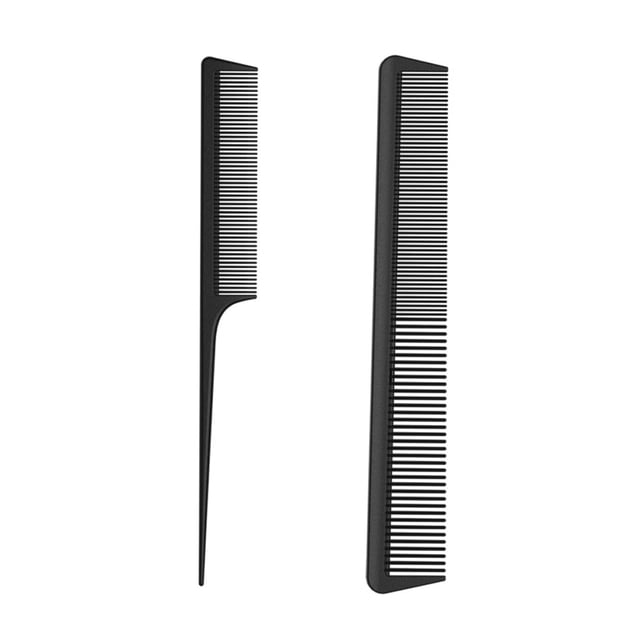 peines de peluquero de dientes finos y anchos, peine de corte de fibra de carbono negro, peine de peinado, peine de peluquería Vhermosa BST3028015