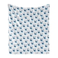 thumbnail image 1 of Modern Soft Flannel Fleece Throw Blanket, Whale Fish Swimming in the Ocean Sea Fins Marine Underwater Childish Design, Cozy Plush for Indoor and Outdoor Use, 70" x 90", Dark Sky Blue, by Ambesonne, 1 of 6