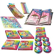 Kicko Unicorn Assortment 50 Piece Assorted Unicorn Themed Items Party Favor, Classroom Prizes, Easter Basket And Party Fillers