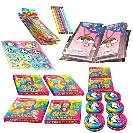 Kicko Unicorn Assortment 50 Piece Assorted Unicorn Themed Items Party Favor, Classroom Prizes, Easter Basket And Party Fillers