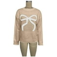 thumbnail image 7 of ZUKMRJPC Womens Christmas Sweater Casual Long Sleeve Crewneck Cute Bow Pullover Sweater Fall Winter Loose Warm Knitwear Holiday Outfits, 7 of 7