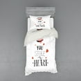 thumbnail image 2 of Saying Duvet Cover Set, You Stole My Heart Lettering with Closed Woman Eye and Brow, Bedding Set with Shams and Fitted Sheet, 3 Sizes, by Ambesonne, 2 of 3