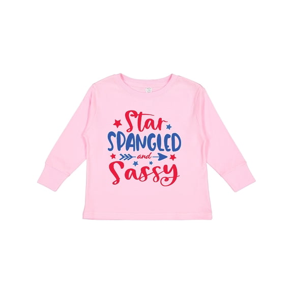 Inktastic 4th of July Star Spangled and Sassy with Arrow and Stars Boys or Girls Long Sleeve Toddler T-Shirt