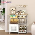 thumbnail image 6 of Coffee Bar Cabinet Station - Farmhouse Small Coffee Stand Station with Doors, Rustic Storage Organizer for Kitchen, Buffet Sideboard Cabinet Table for Home, Office, Corner, Bar, White, 6 of 6