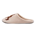 thumbnail image 7 of Zylanna Girls Slip‑On House Slippers, with Embroidered Motif Loose Fit Slip‑Resistant Warm Plush Festive Holiday Indoor Footwear Khaki, 7 of 7