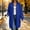 Blue, variant on WIZUTIZ Women's Solid Color Button Front Jacket Mid-Length Long Sleeve Pockets Loose Fit Casual Winter Warm Coat Outerwear