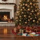thumbnail image 4 of CaiYueKe Christmas Tree Skirt, 47 Inch Rustic Tree Skirt Ornaments Buffalo Plaid Xmas Tree Skirt Mat with Santa Snowman Deer Pattern for Decorations Holiday Party Indoor Outdoor, 4 of 9