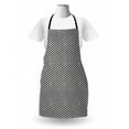 thumbnail image 3 of Chevron Apron, Vintage Chevron Zigzags Wavy Lines with Grunge Effect Weathered Look Print, Unisex Kitchen Bib with Adjustable Neck for Cooking Gardening, Adult Size, Black and White, by Ambesonne, 3 of 4