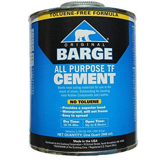 Original Barge AllPurpose Cement by Quabaug Corp TF TolueneFree 1 Quart by Barge Cement