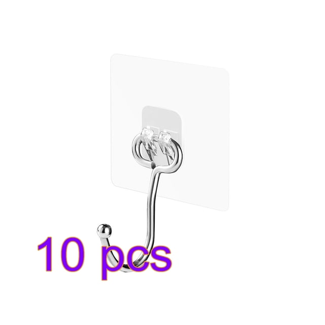 Perchero de pared ajustable con gancho autoadhesivo para almacenamiento, para cocina, baño, gris, L, 8x8cm Advancent HA003664-01×10