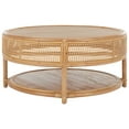thumbnail image 6 of SAFAVIEH Modern Round Rattan Coffee Table, Natural, 6 of 14