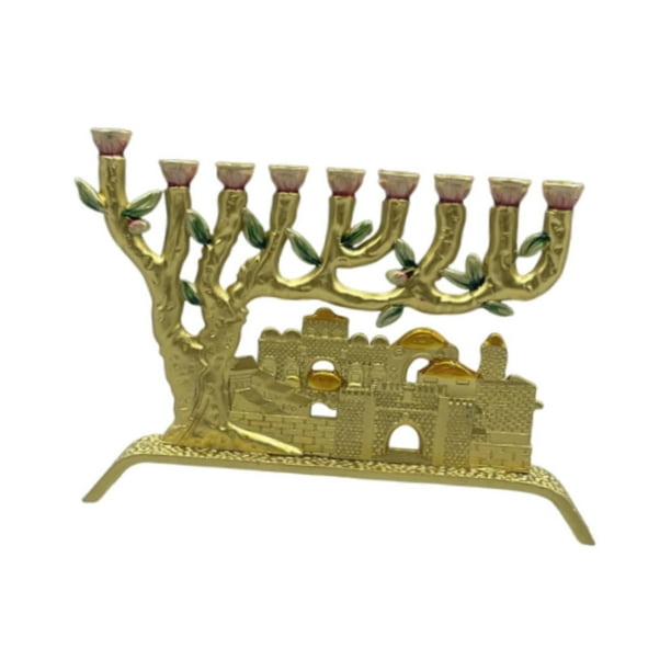 Candelabro de metal de 9 brazos, candelabro, menorá, centro de mesa, candelabro, candelabro para eventos, festivales judíos