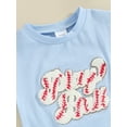 thumbnail image 5 of Jxzom Newborn Baby Boy Girl Baseball Outfit Short Sleeve Letter Baseball Embroidery Romper Bodysuit 0 3 6 12 18 Months Summer Clothes, 5 of 8