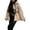 Camel Color, variant on Women's Casual Long-Sleeved Collared Fleece-Fit Faux Lambswool Double Zipper Warm Jacket Cream White XL