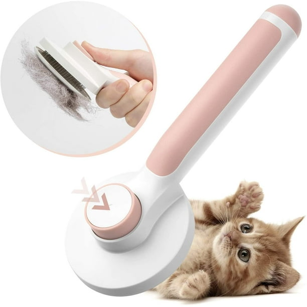Cepillo para perros y gatos, autolimpiable para pelos sueltos, tanto largos como cortos. Elimina eficazmente el pelo suelto, la capa interna y los enredos.