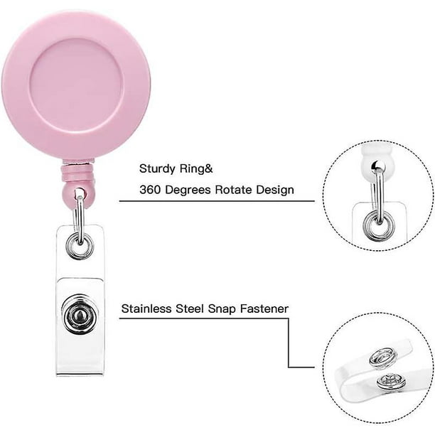 Retractable Badge Reel, Random Mixed Solid Color Nurse ID Badge Holder with  360 Degree Rotating Alligator Clip (14 Pack) 