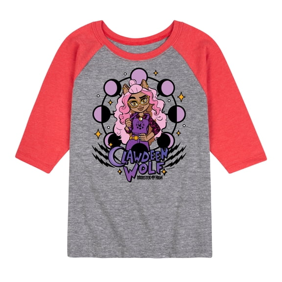 Monster High - Clawdeen Wolf - Toddler And Youth Raglan Graphic T-Shirt