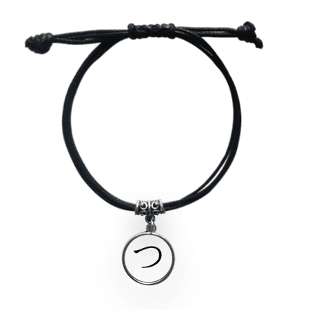 japanese hiragana character tsu bracelet leather wristband black jewelry