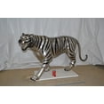thumbnail image 4 of Nifao Tiger bronze statue with black and silver finish – Garden Outdoor Decor Sculpture, 80"L x 15"W x 34"H, 4 of 8