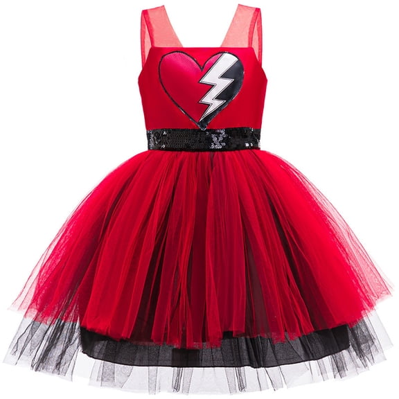 Red Costume Princess Red Hearts Cosplay Halloween Costume