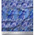 thumbnail image 1 of Soimoi Blue polyester Crepe Fabric Leopard & Wild Animal Skin Decor Fabric Printed BTY 52 Inch Wide, 1 of 3