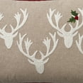 thumbnail image 5 of Mina Victory Holiday Pillows Embrd Deer & Holly Natural 12" x 20" Area Rug, (12x20), 5 of 5