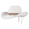 thumbnail image 4 of Ycuke Straw Cowboy Hat Men Straw Cowgirl Hat Cowboy Hats for Men Straw Hats for Men Straw Cowboy Hats for Men Womens Cowboy Hats Mens Straw Cowboy Hat Mens Cowboy Hat White One Size, 4 of 4