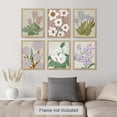 thumbnail image 3 of PixonSign Adhesive Canvas Print Wall Art Set - Pastel Watercolor Wildflower Botanical Posters - Set of 6 Vintage Retro Antique Mixed Media Country Cultural Art Wall Décor - 8"x10"x6, 3 of 5