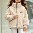 thumbnail image 4 of Gealkoca Girls Fleece Lined Full-Zip Jacket Winter Plush Warm Coats Soft & Cozy Stand-Collar Coat Long Sleeve Soft Outerwear with Pockets 1-12Y, 4 of 7