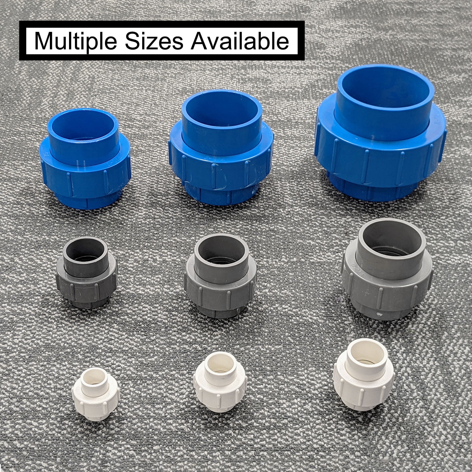 Unique Bargains Union Coupling Pipe Fitting Socket x Socket Adapter 40 Gray 3"
